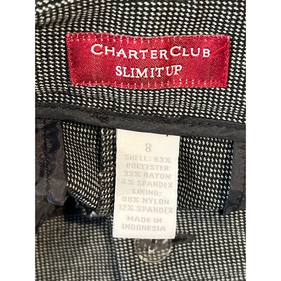 Charter Club Pants Womens Straight Leg Size 8 M Stretch Black Work Slim It Up - Picture 11 of 11